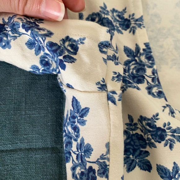 Sezane Amara T-Shirt Fiori Blue Print Size Small - Picture 6 of 7